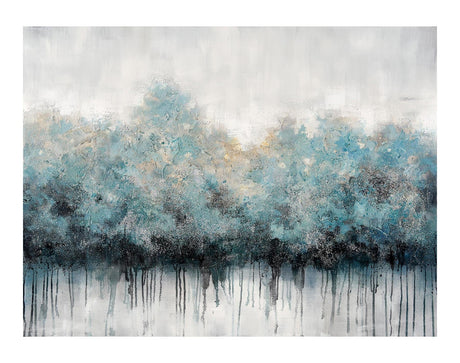 Maleri - Blue Treetops - Unika 90 x 120  cm Håndmalet maleri