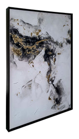 Håndlavet maleri med sort ramme - Ink Cloud I - Mixed media - Incado