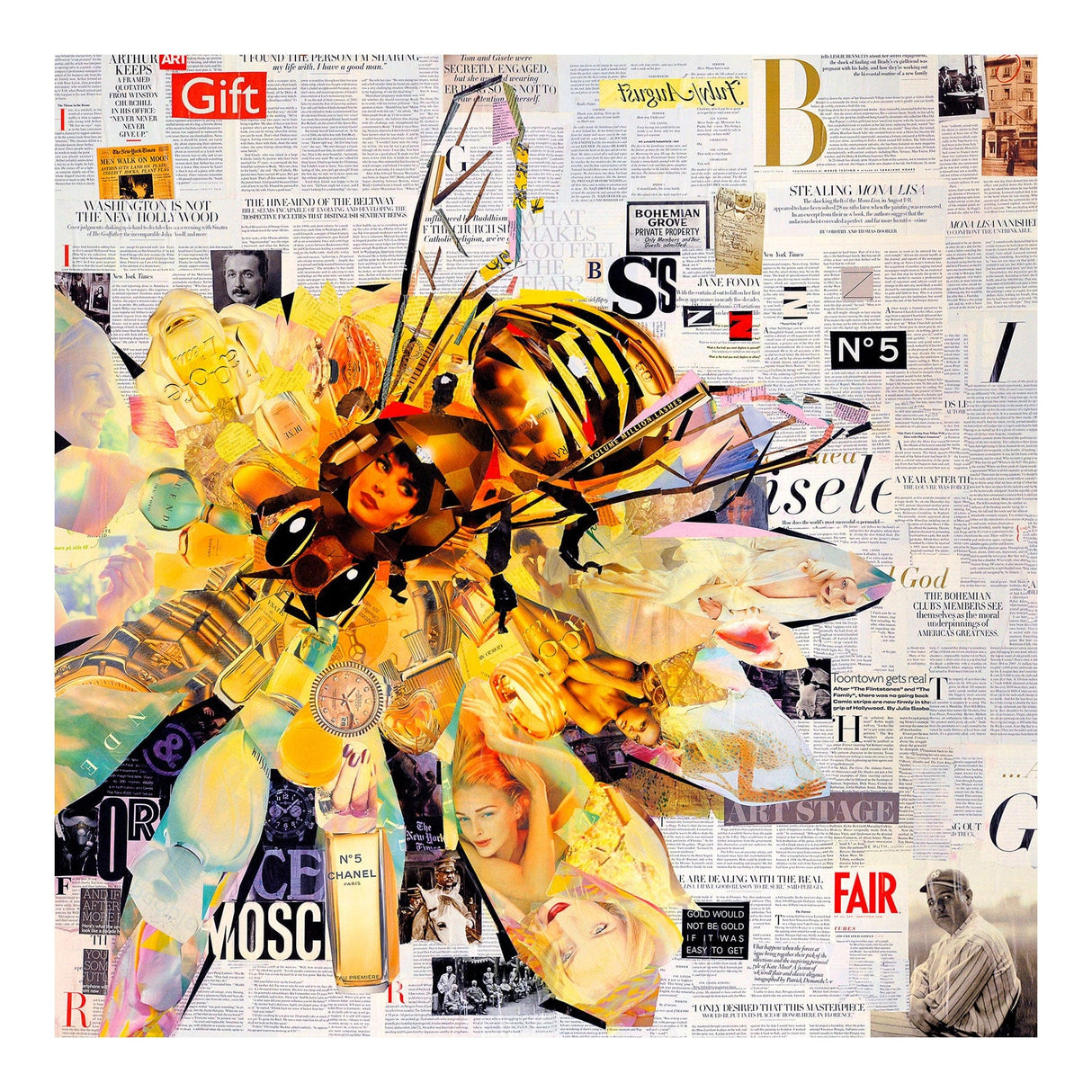 Bee 70 x 70  cm Lærredstryk