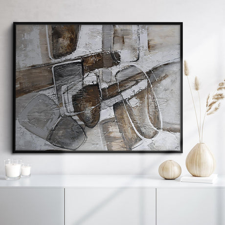 Håndlavet maleri med sort ramme - Boats I - Incado