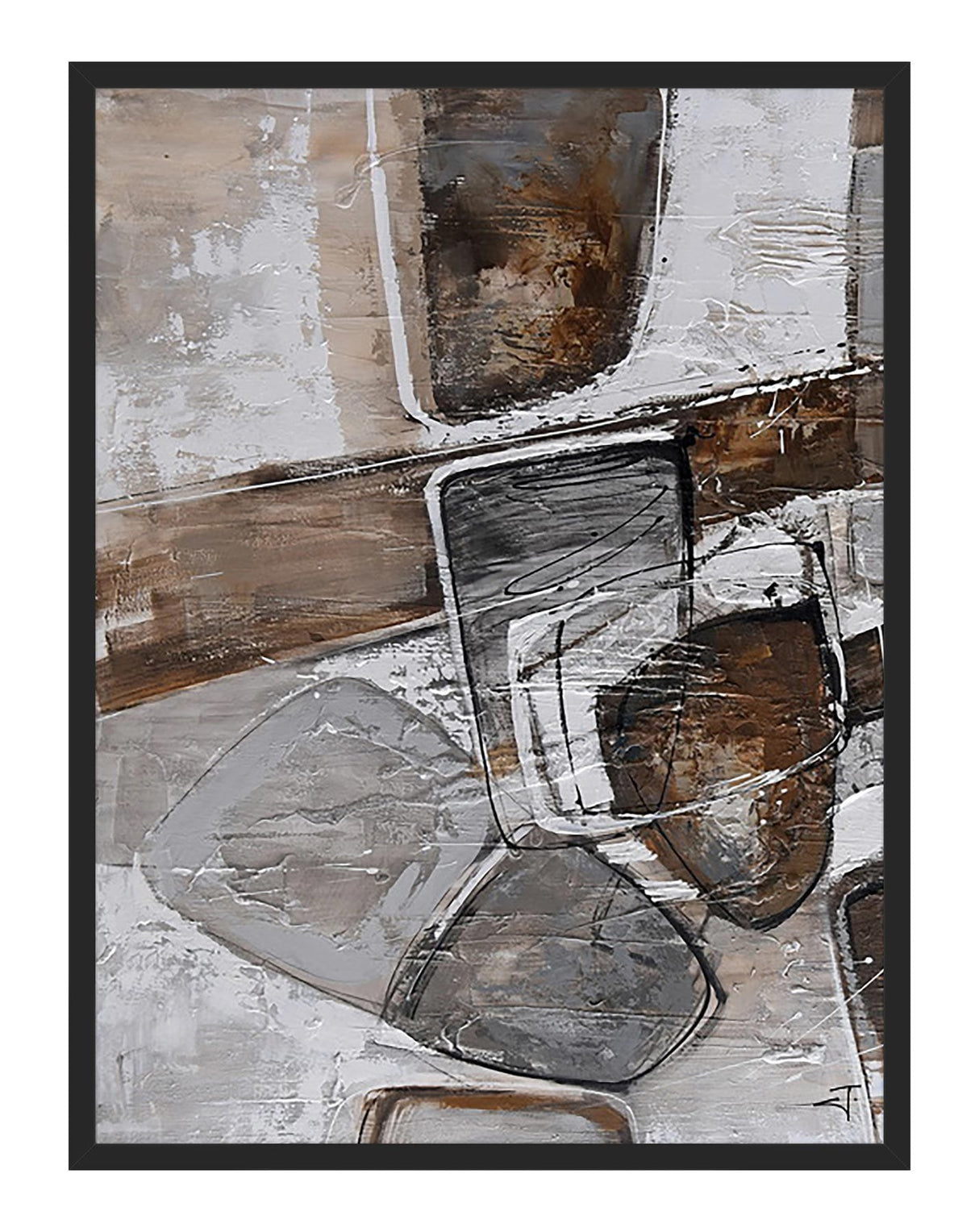 Boats II 60 x 80  cm Håndmalet maleri