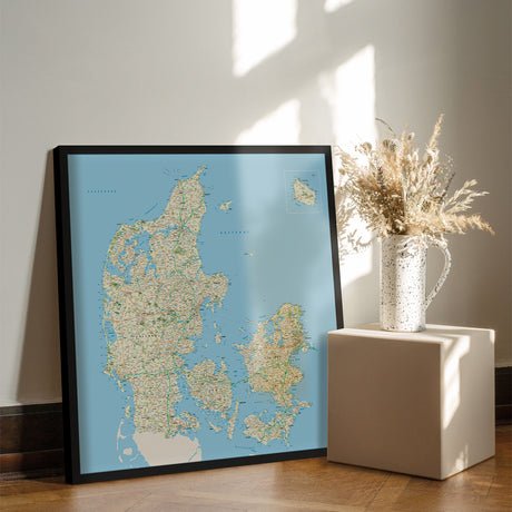 Danmarkskort med sort ramme - Classic - Opslagstavle - Incado