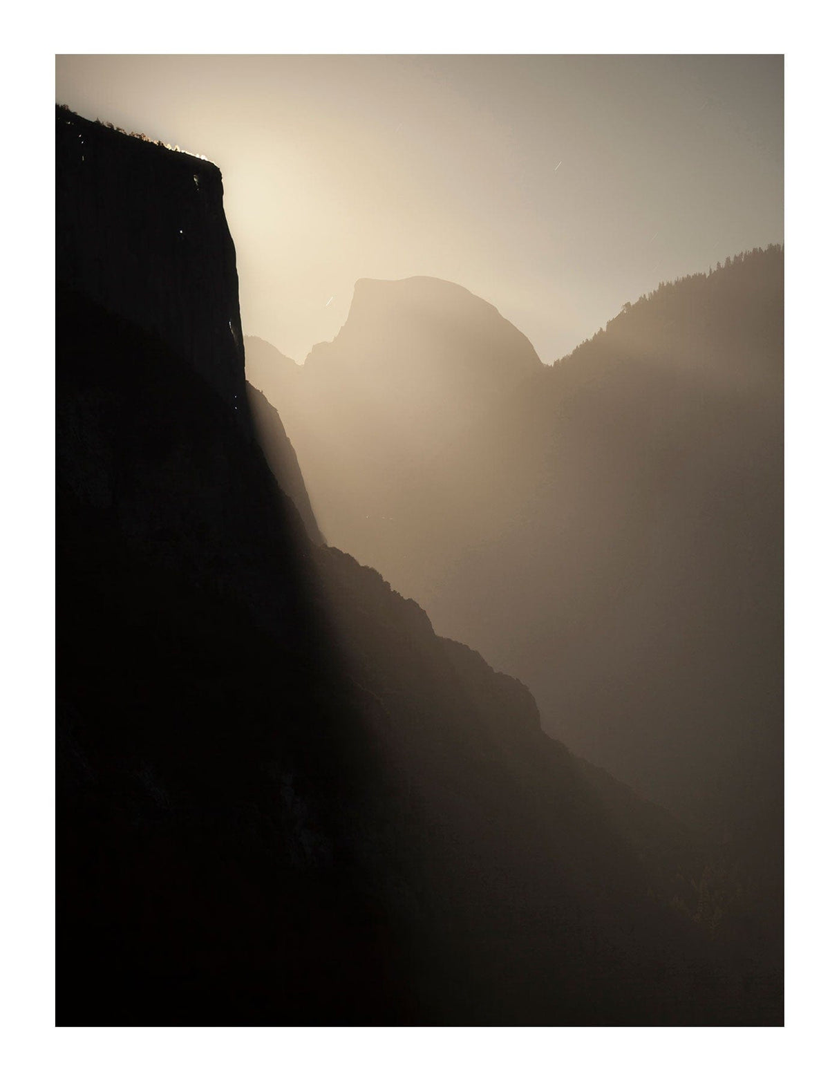 Yosemite Moonbeam - 90 x 120 cm - Lærredstryk 90 x 120  cm Lærredstryk