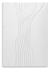 River - White - Shaped Art 50 x 70 cm Håndlavet