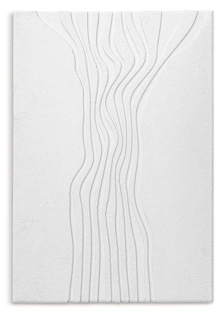 River - White - Shaped Art 50 x 70 cm Håndlavet