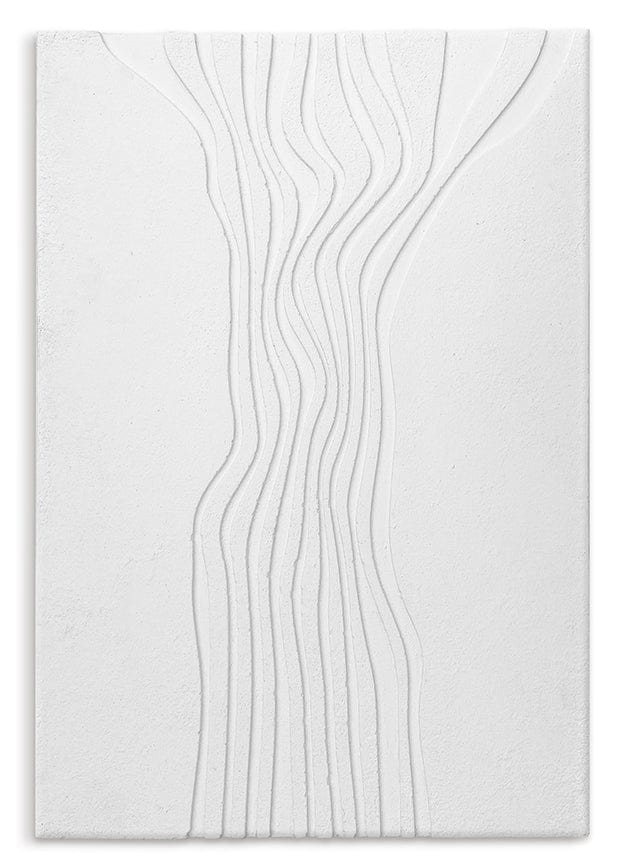 River - White - Shaped Art 50 x 70 cm Håndlavet