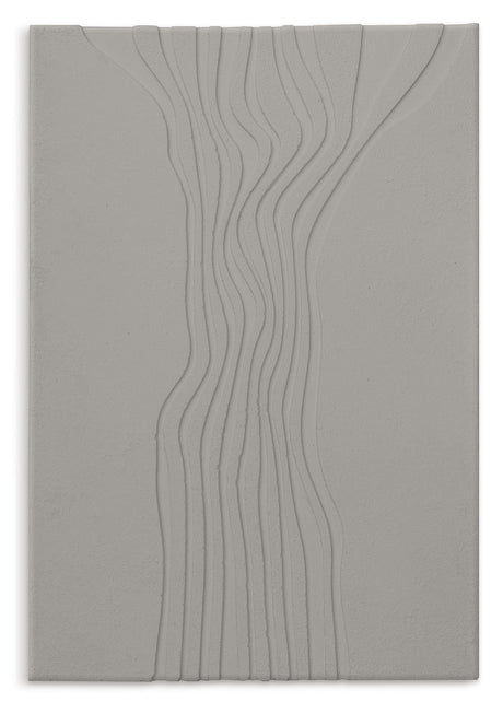 River - Grey - Shaped Art 50 x 70 cm Håndlavet
