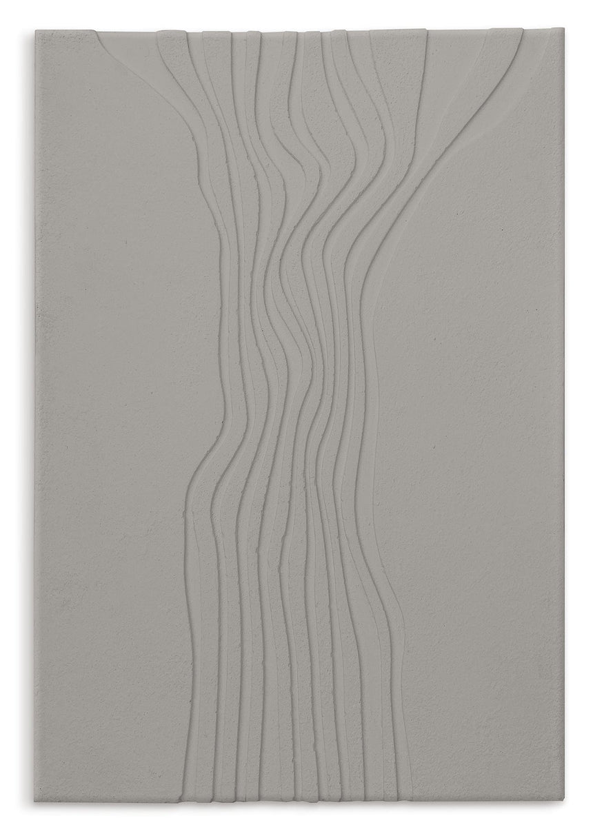 Struktur maleri - River Grey - Shaped Art - Incado