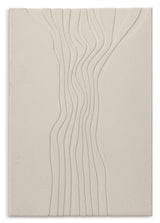 River - Beige - Shaped Art 50 x 70 cm Håndlavet