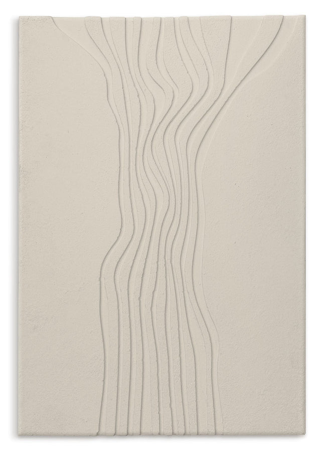 River - Beige - Shaped Art 50 x 70 cm Håndlavet