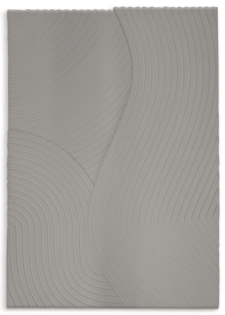 Field - Grey - Shaped Art 50 x 70 cm Håndlavet