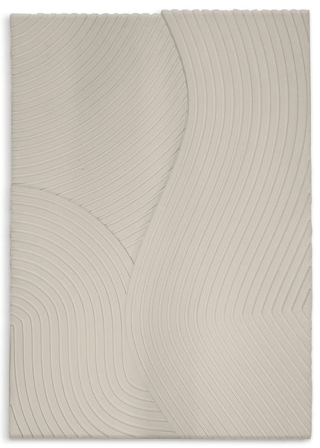 Field - Beige - Shaped Art 50 x 70 cm Håndlavet