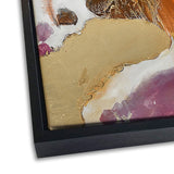 Håndlavet maleri med sort ramme - Golden Wave - Incado