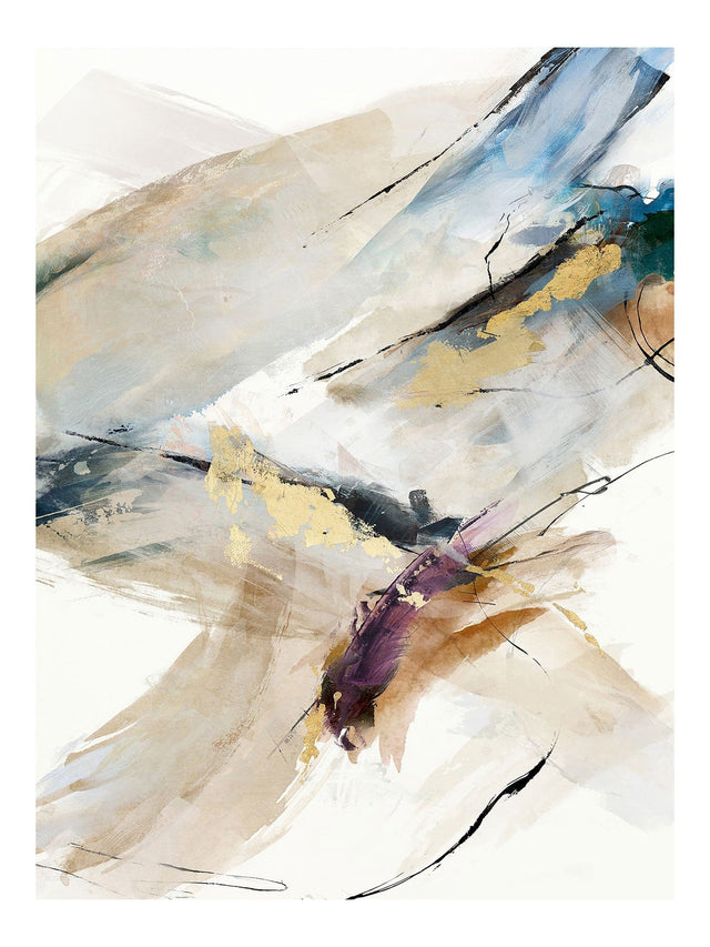 Maleri - Dance with Lines - Mixed Media 60 x 80 cm Mixed Media