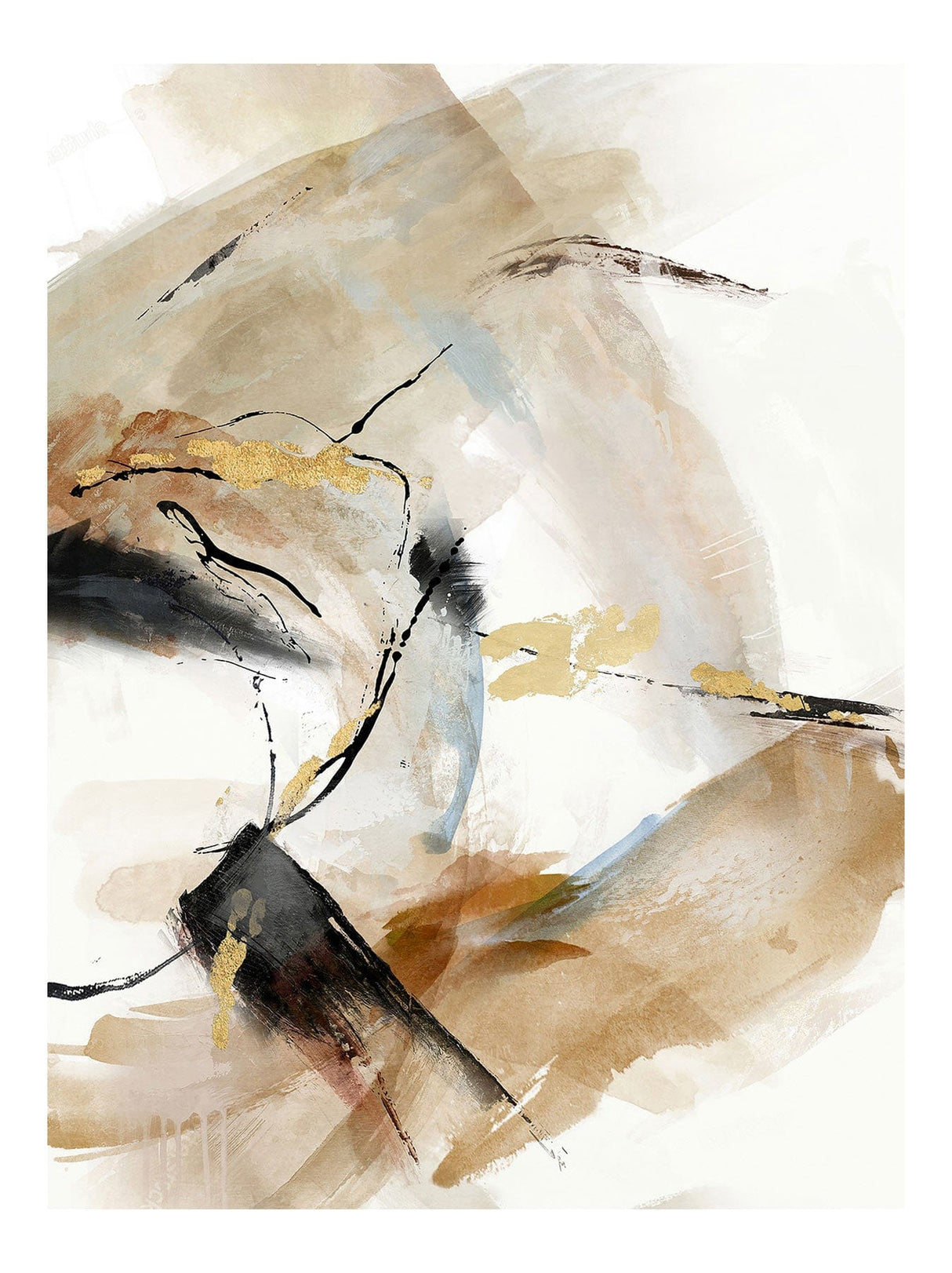 Maleri - Dance with Lines II - Mixed Media 60 x 80 cm Mixed Media